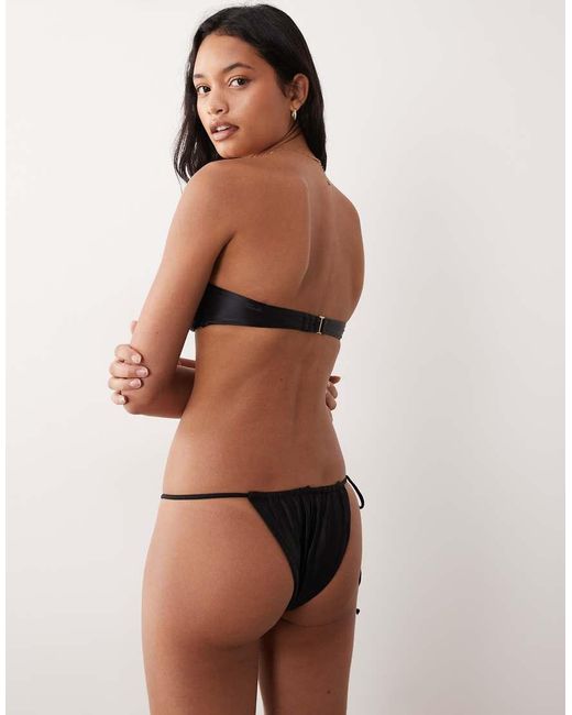 Cotton On Black Bandeau Bikini Set