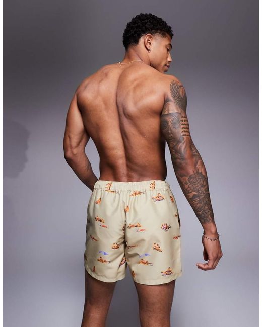 ASOS Korte Zwemshort Met Strandprint in het Multicolor voor heren