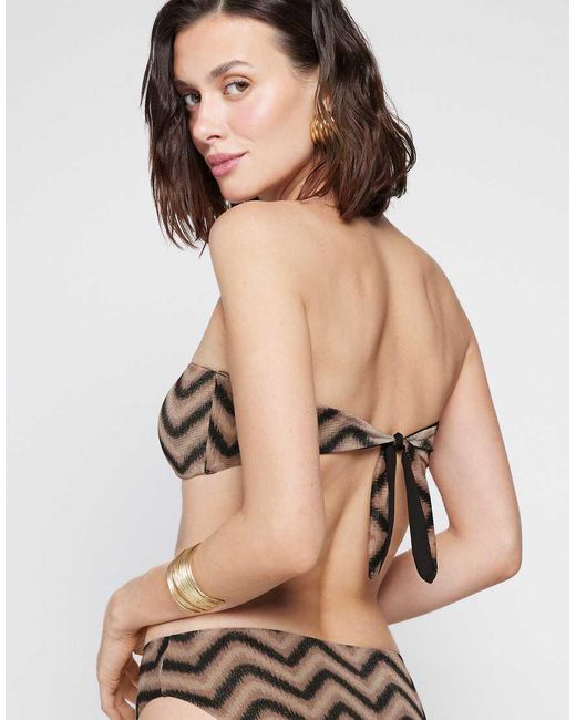 Tezenis Natural Chevron Shine Bandeau Bikini Top
