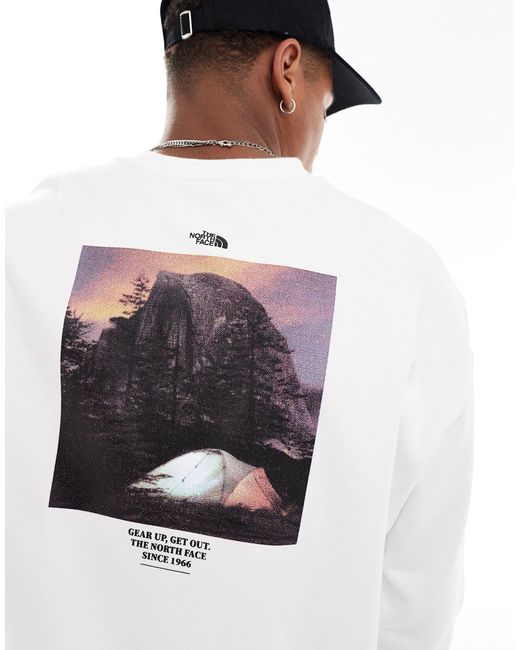The North Face White Camping Retro Back Graphic Sweatshirt for men