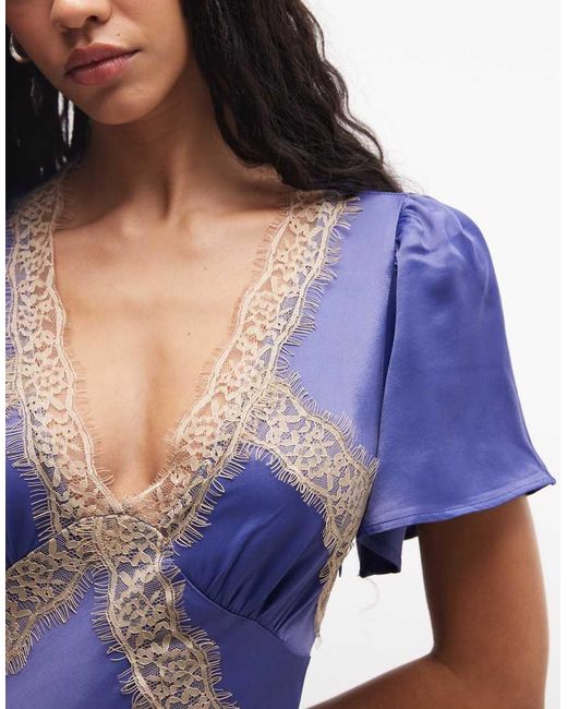 Reclaimed Vintage Blue Midi Tea Dress