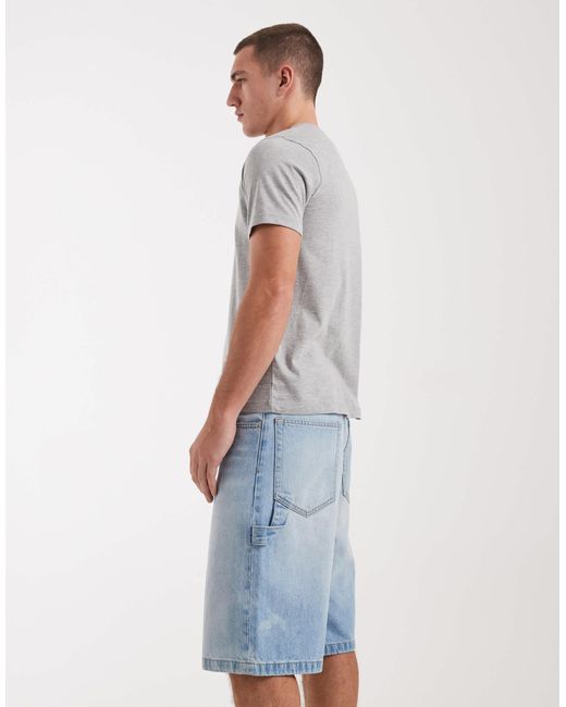 Cotton On – superweite jorts in Blue für Herren