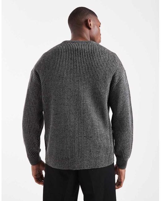 Only & Sons Gebreide Trui Met Textuur En Ronde Hals in het Gray voor heren