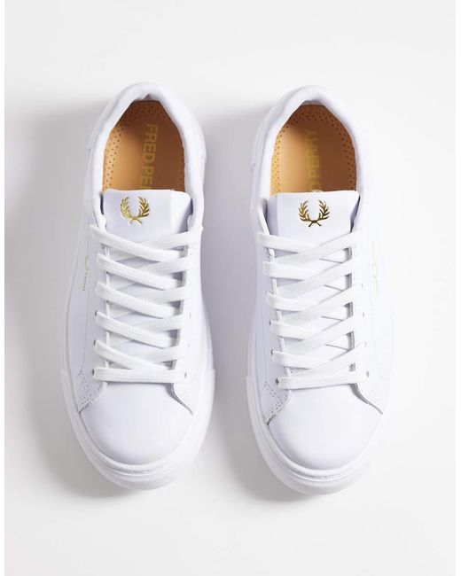 Fred Perry White Leather Trainers