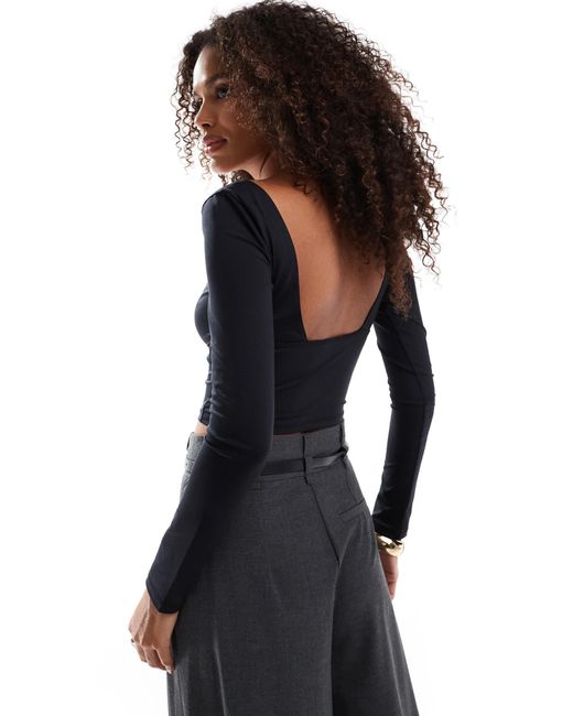 Stradivarius Black – langärmliges oberteil
