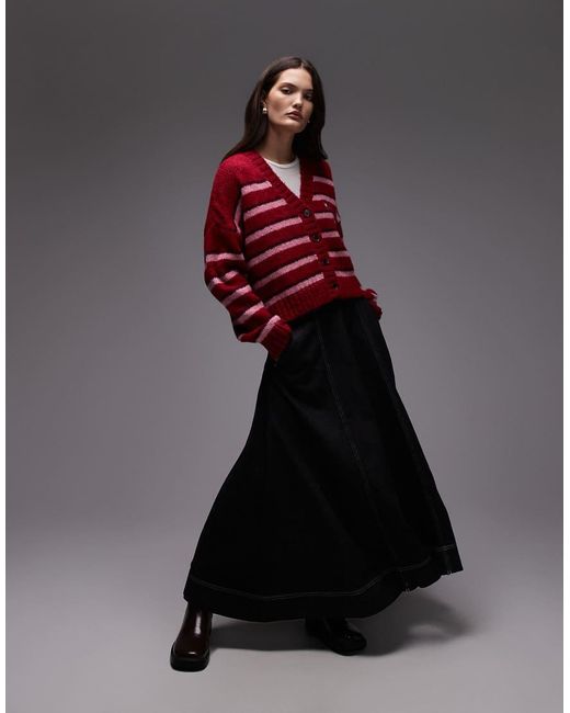 Tommy Hilfiger Red Fluffy Badge Cardigan