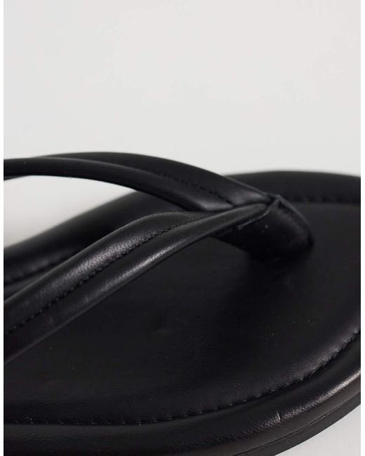 ARKET Blue Premium Leather Square Toe Flat Flip Flop Thong Sandal