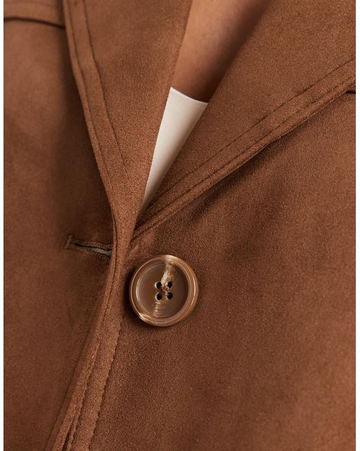Blazer d'ensemble en imitation daim Object en coloris Brown