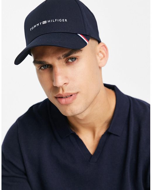tommy hilfiger hat navy blue