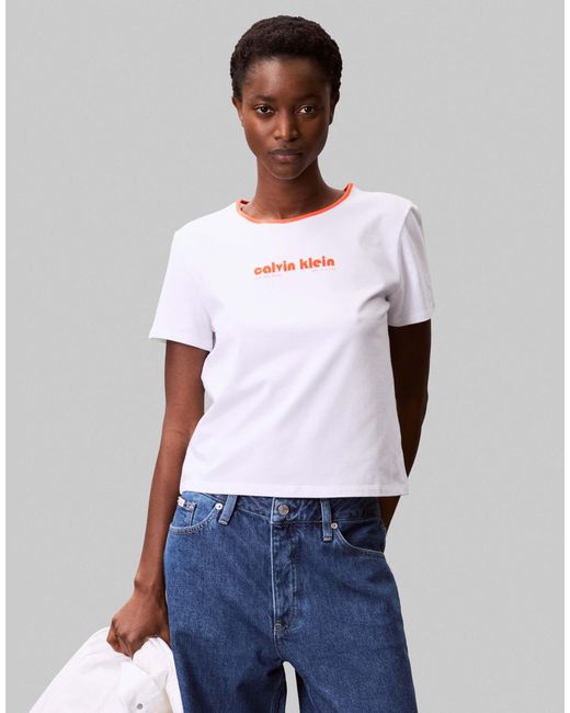 Calvin Klein White – ringer-t-shirt