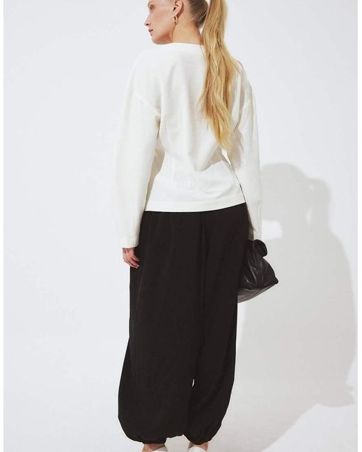 NA-KD White Tailored Fitted Button Front Blouse