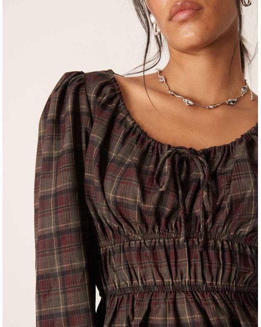 Glamorous Gray Shirred Peplum Top