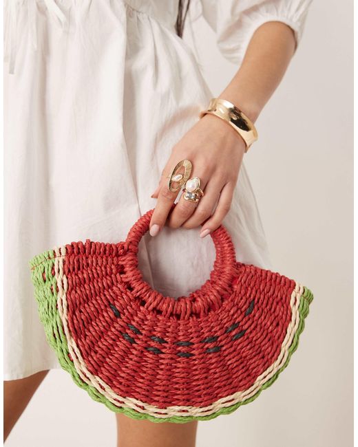 ASOS White – kleine tragetasche aus stroh