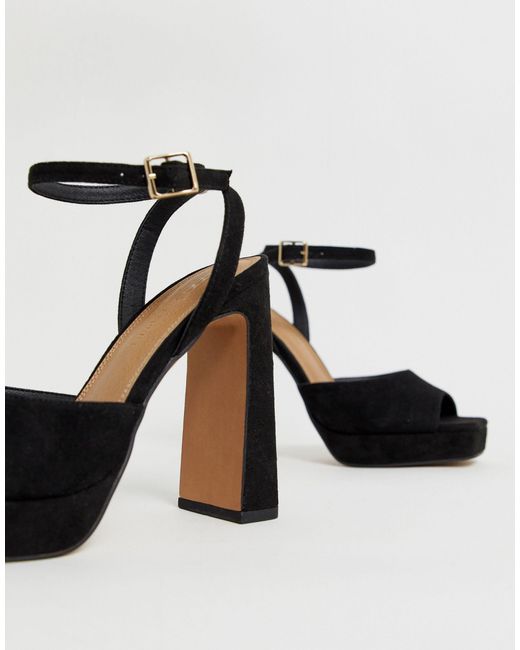 black platform barely there heels