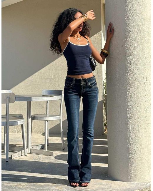 Bershka Red Bootcut Jeans