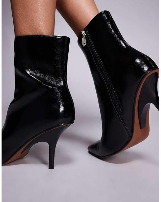 River Island Black Pointed Heeled Ankle Boots