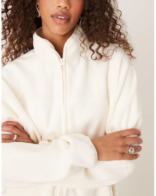 ASOS Natural Zip Through Fleece
