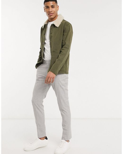 asos green denim jacket