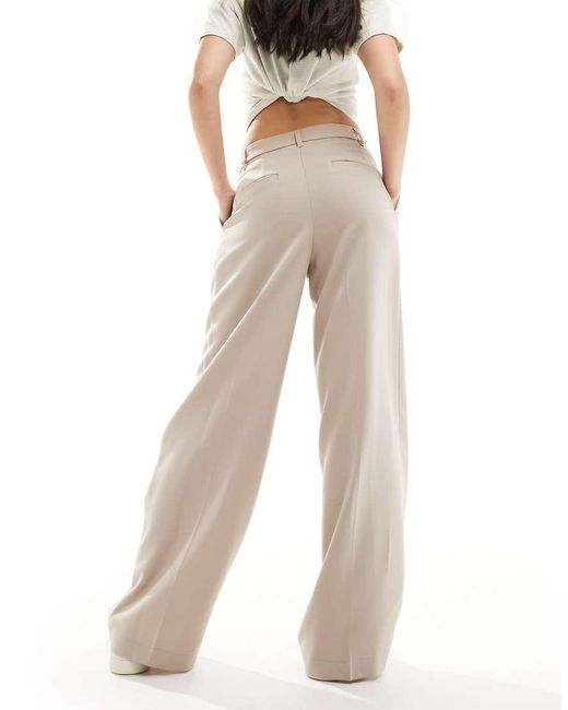 Monki White High Waist Wide Leg Tailored Trousers
