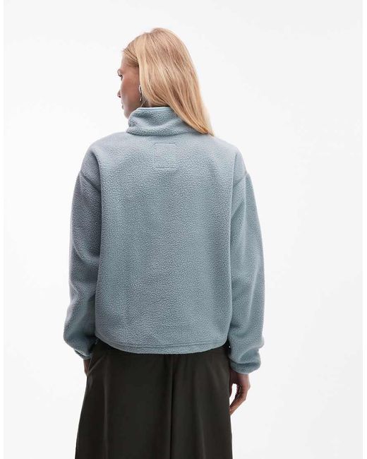 Columbia Blue Helvetia Ii Cropped Half Snap Fleece