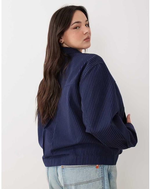 ASOS Blue Asos Design Curve Top Collar Zip Through Jacket