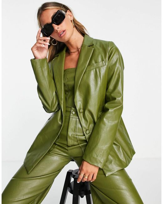 Extro & Vert Green Oversized Blazer