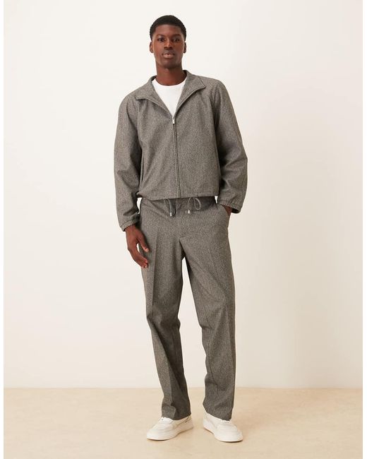 ASOS Gray Smart Co-Ord Track Jacket for men
