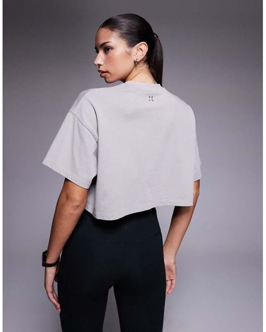 4505 Gray Icon Heavyweight Cotton Cropped T-shirt With Quick Dry Finish