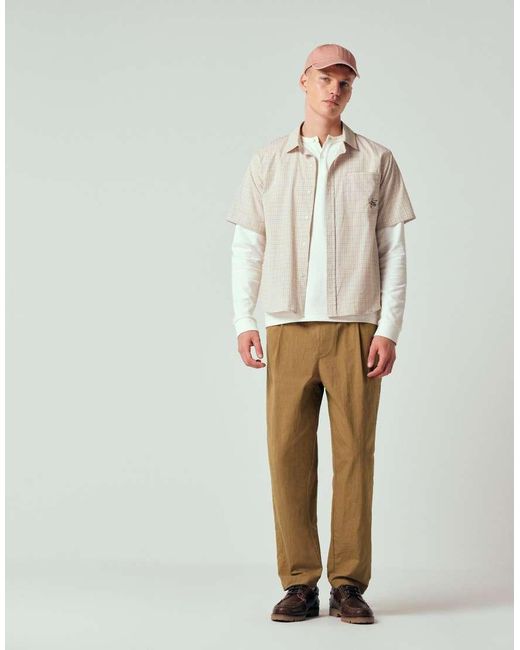 ASOS White Oversized Tapered Trousers With Pleat for men