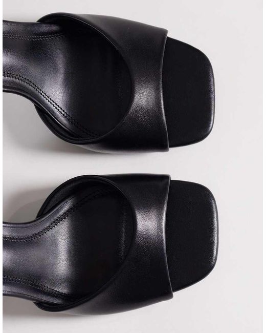 ASOS White Honour Barely There Block Mid Heel Sandals