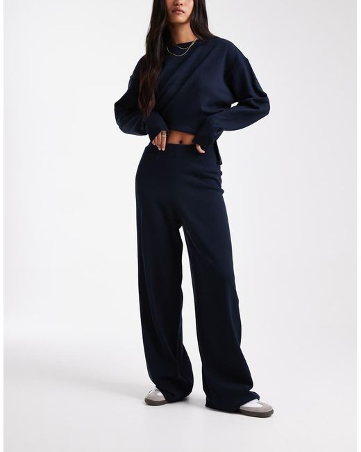 ASOS Blue Knitted Structured Trouser Co-ord