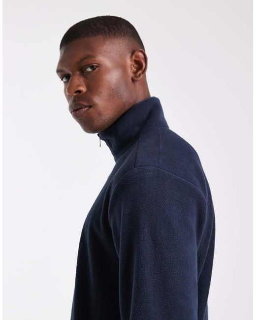 Pile Con Zip Corta di Threadbare in Blue da Uomo
