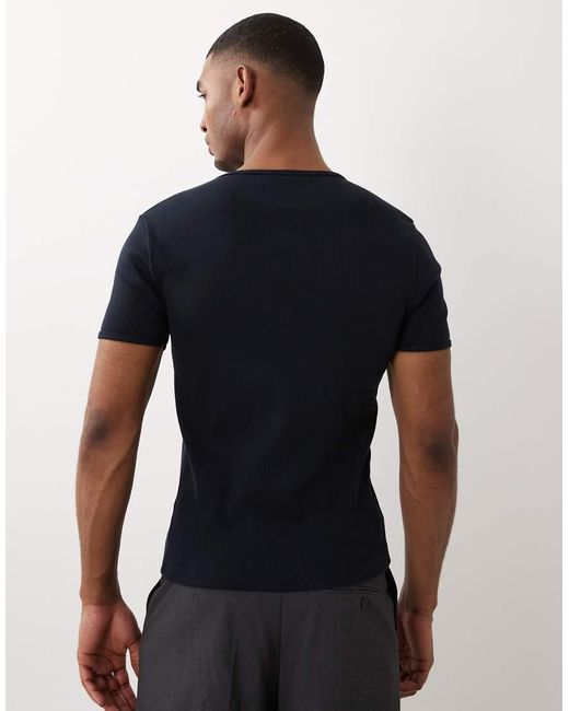 ASOS Blue Super Heavyweight Muscle Fit T-shirt for men