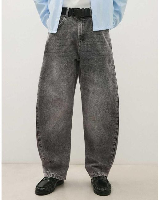 Bershka Blue Twisted Fit Jeans for men