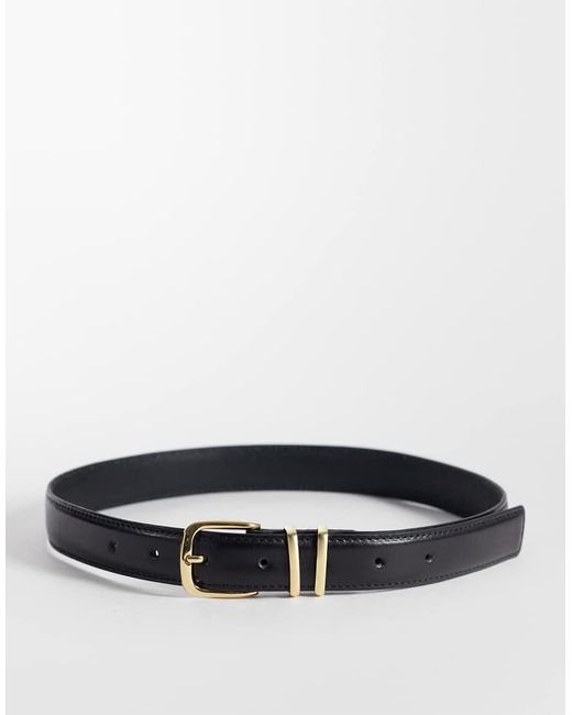 ARKET Gray Real Pure Leather Belt With Silver Buckle