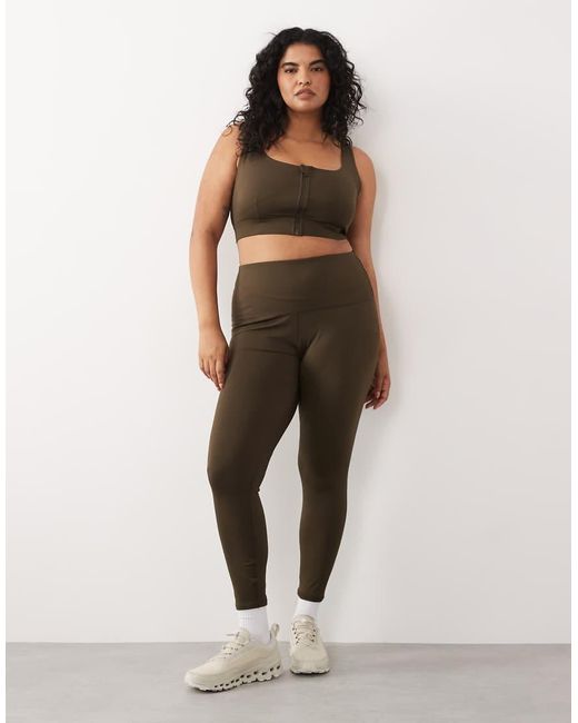 4505 Brown Curve Icon Active High Support Sports Bra With Removable Padding And Adjustable Straps