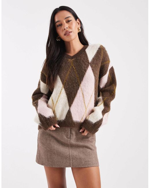 ASOS Brown – kastiger pullover