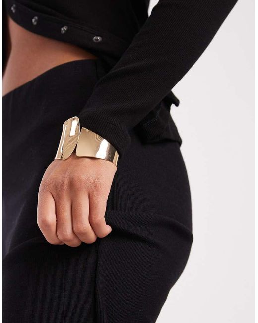 ASOS Black Wide Leg Heavyweight Rib Pants