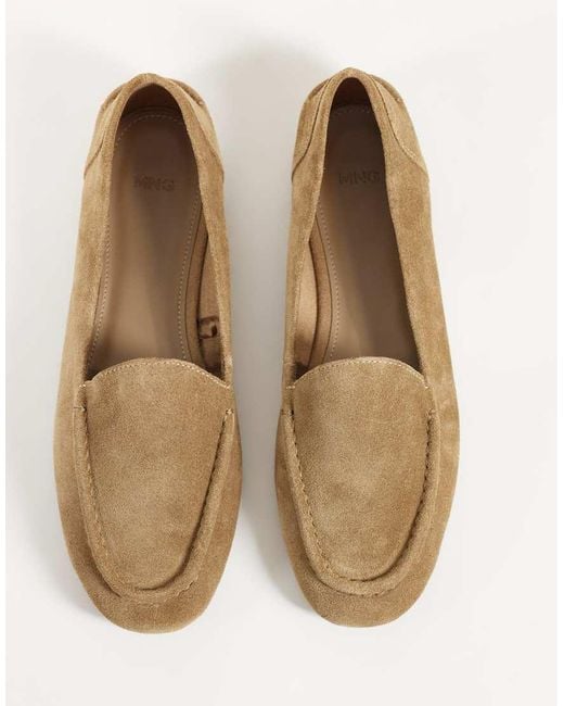 Mango White 100% Leather Flat Shoe