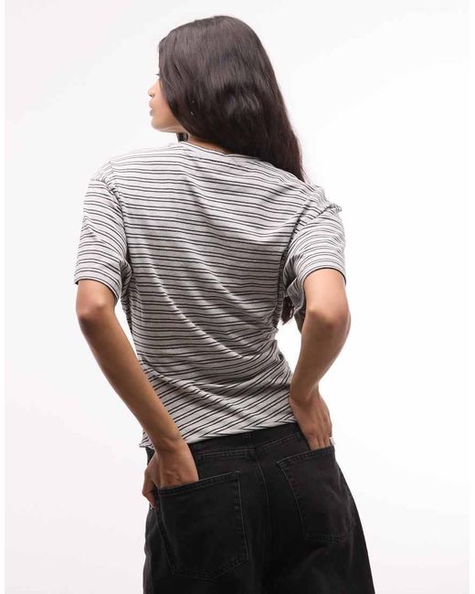 Weekday Gray Cinched Waist T-shirt