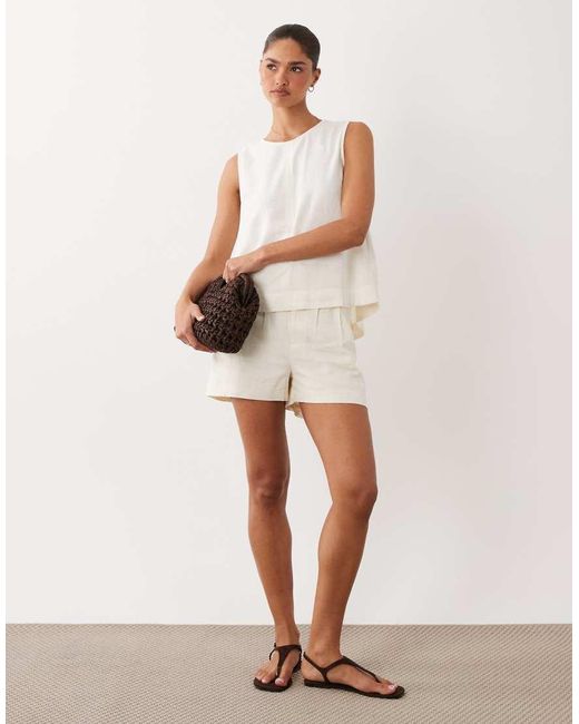Nobody's Child Natural Stirling Linen Blend Sleeveless Top Co-ord