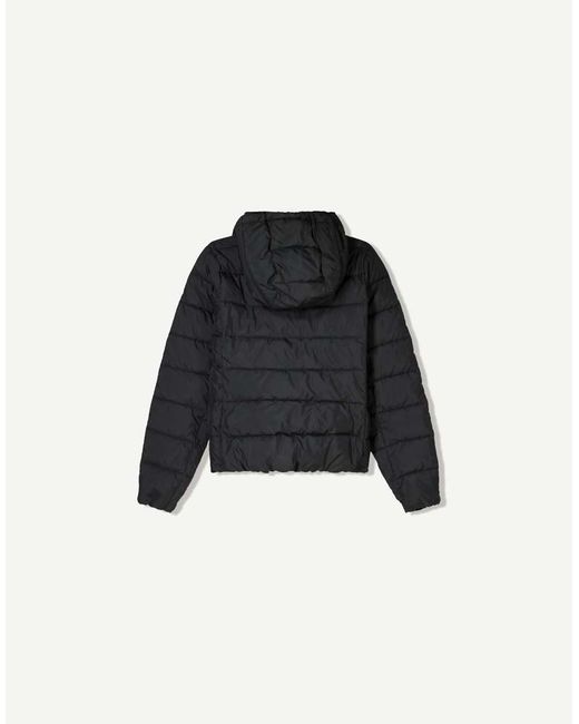 Bershka Licht Gewatteerd Jack in het Black