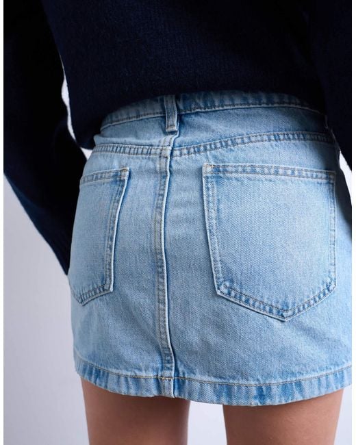 TOPSHOP Blue – volant-minirock aus denim