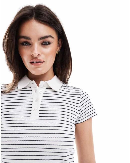 Miss Selfridge White Polo T-shirt