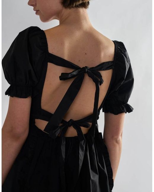 Glamorous Black Ruffle Trim Babydoll Mini Dress