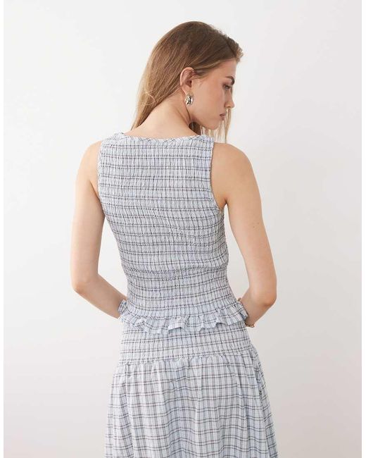 ASOS Gray Shirred Tank Top