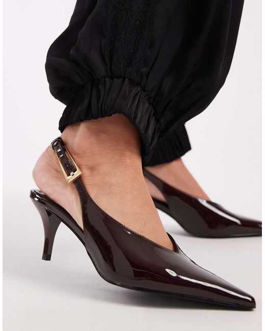 Schuh Black Sage Slingback Kitten Heels