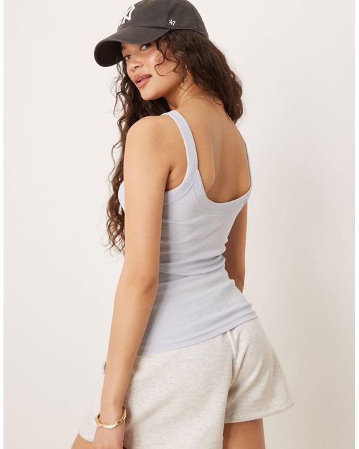 Débardeur côtelé - clair Gina Tricot en coloris White