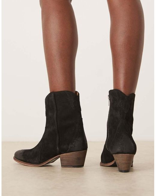 Free People Black New Frontier Western Boots
