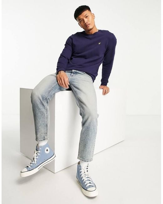 Lyle & Scott Blue Crew Neck Sweat for men